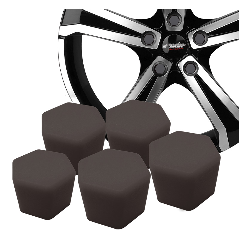 Simoni Racing Wheel Nut Covers Soft Sil - 17mm - Black - Set of 20 pieces