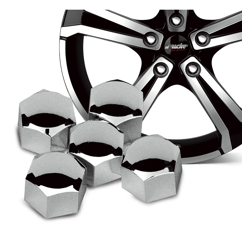 Simoni Racing Wheel Nut Covers - 19mm - Chrome - Set of 20+1 pieces